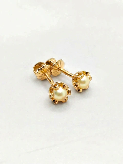 Aros Mi Primera Perla Cultivada Cuello de Gala Mediano Oro 18k