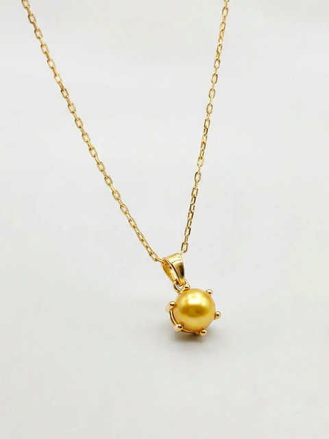 Cadena Perla Cultivada Mediano de Gala Oro 18k