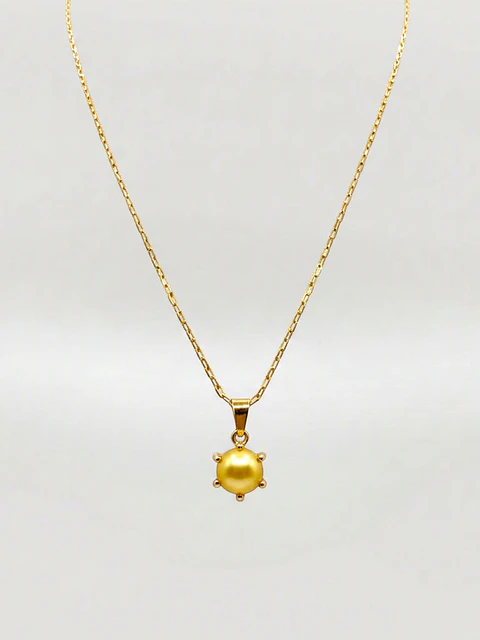Cadena Perla Cultivada Mediano de Gala Oro 18k