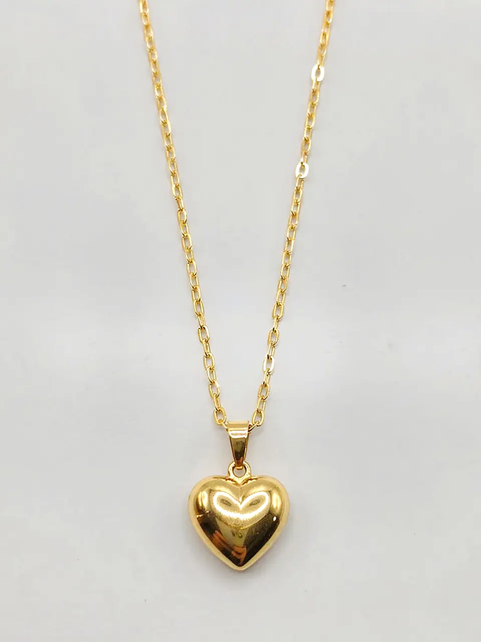 Cadena Corazón en Relieve Majestuoso Oro 18k 1