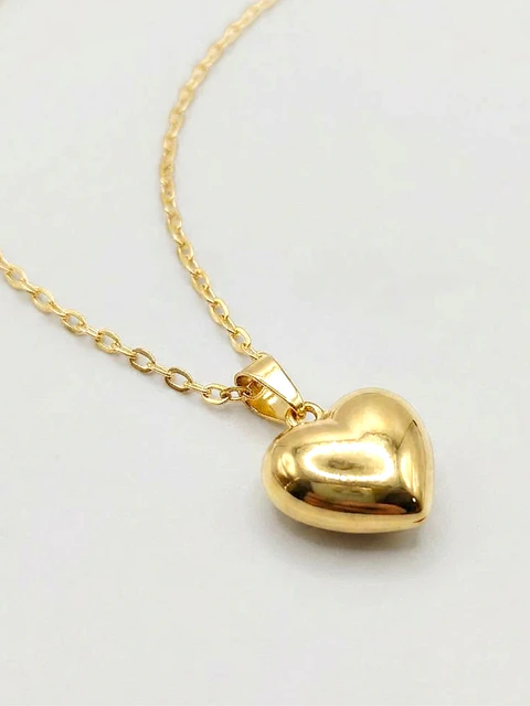 Cadena Corazón en Relieve Majestuoso Oro 18k