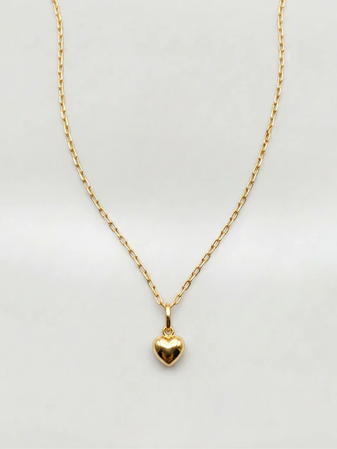 Cadena Corazón en Relieve Esencia Oro 18k