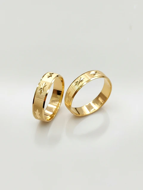 Argollas Destellos de Estrella 4 mm Oro 18k