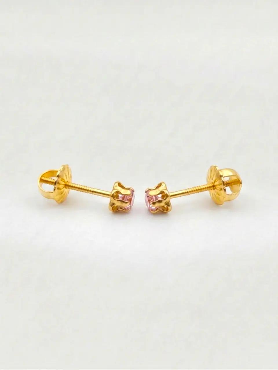 Aros Chatón Italiano Rosa de Francia Chico Oro 18k 4