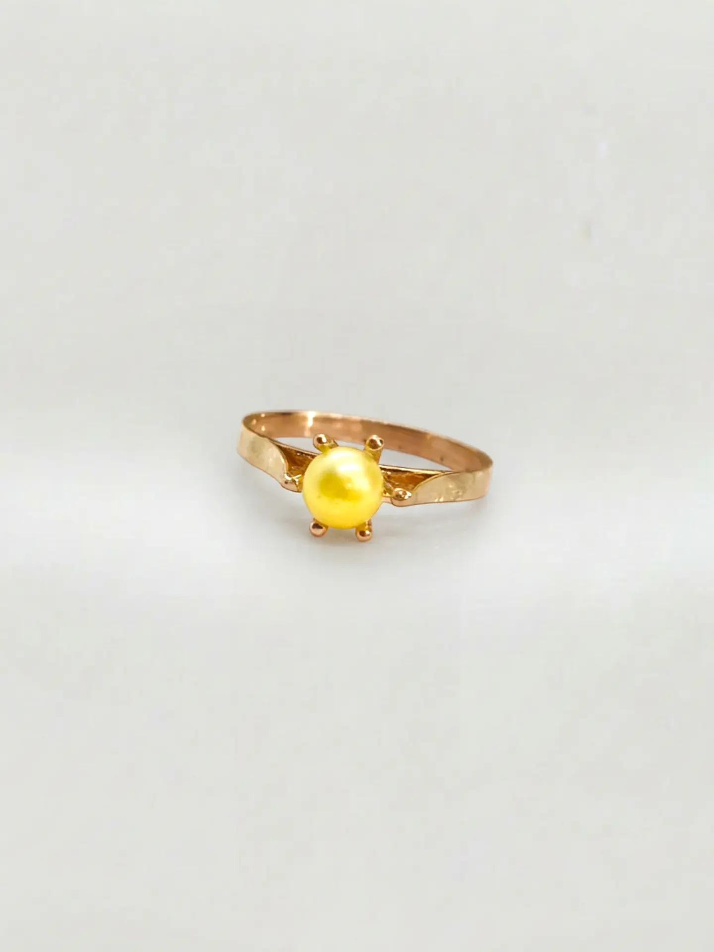 Anillo Pistilo Perla Cultivada Natural Mediano Oro 18k 2