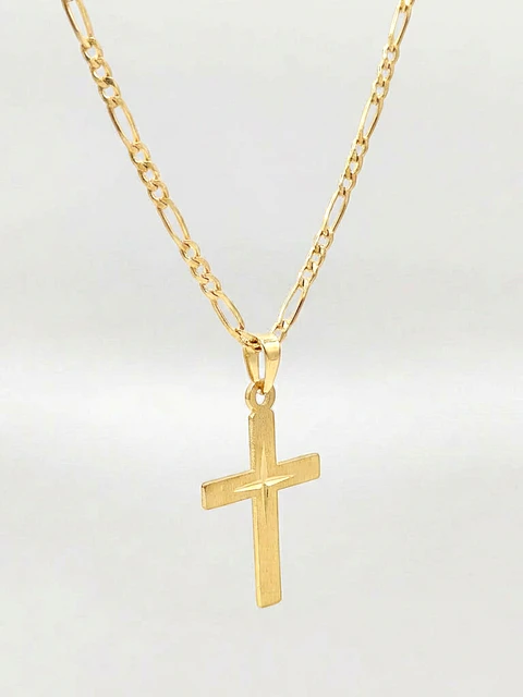 Cadena Cartier Cruz Satín Elegance Oro 18k