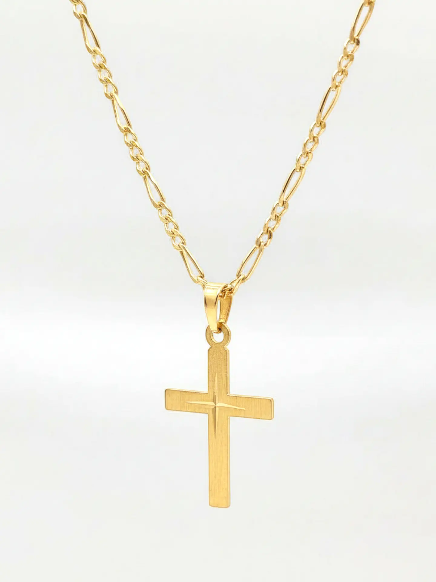 Cadena Cartier Cruz Satín Elegance Oro 18k 3