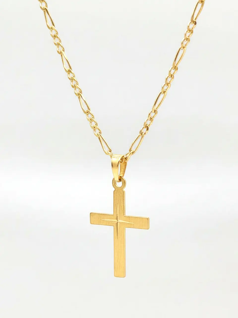 Cadena Cartier Cruz Satín Elegance Oro 18k 3