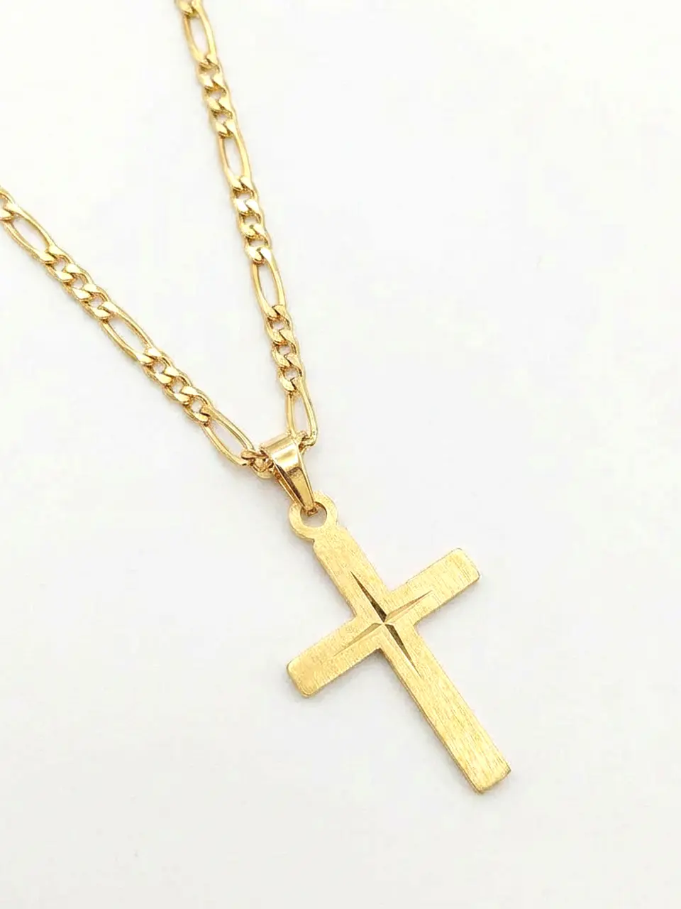 Cadena Cartier Cruz Satín Elegance Oro 18k 1