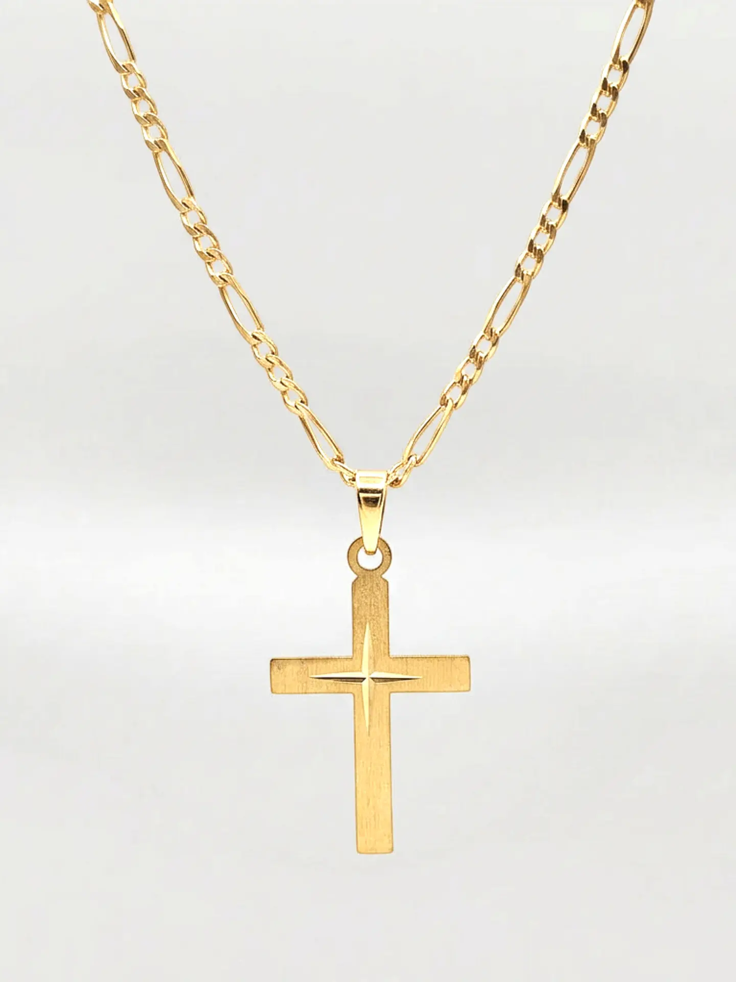 Cadena Cartier Cruz Satín Elegance Oro 18k 5