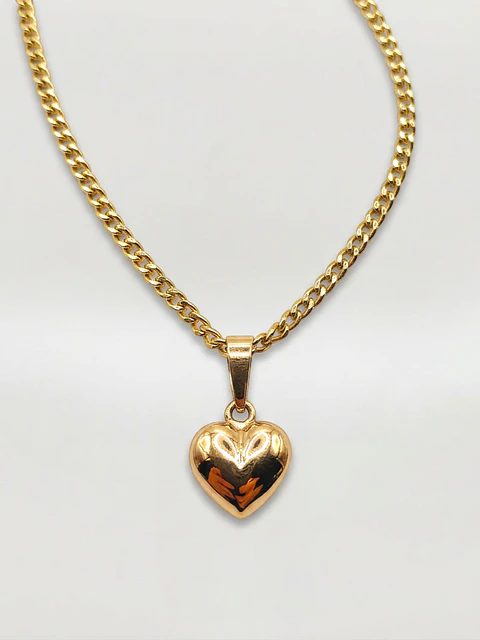 Cadena Grumete Corazón Imperial Oro 18k