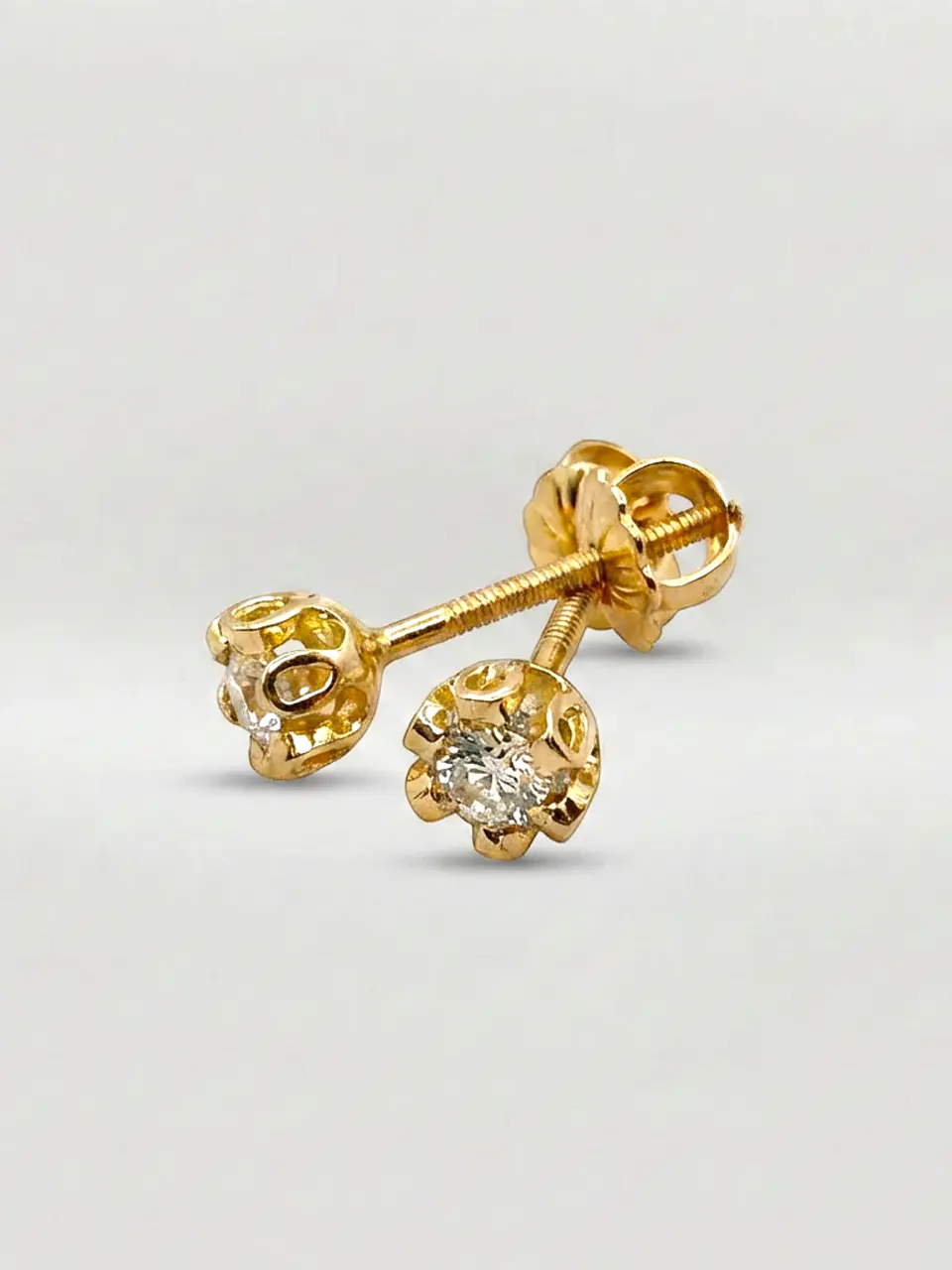 Aros Cuello de Gala con Circón Mediano Oro 18k 1