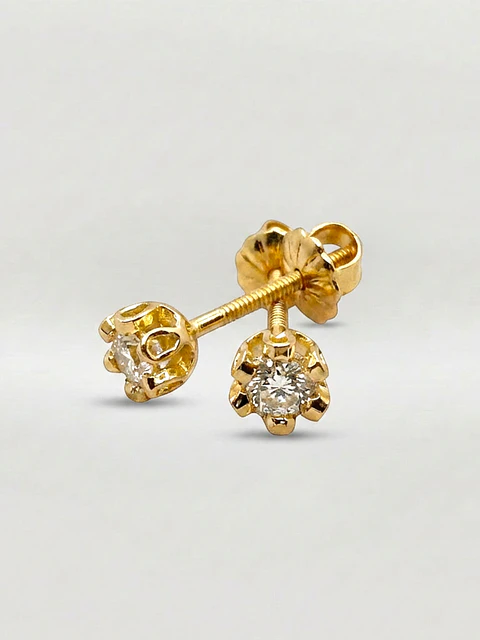 Aros Cuello de Gala con Circón Mediano Oro 18k