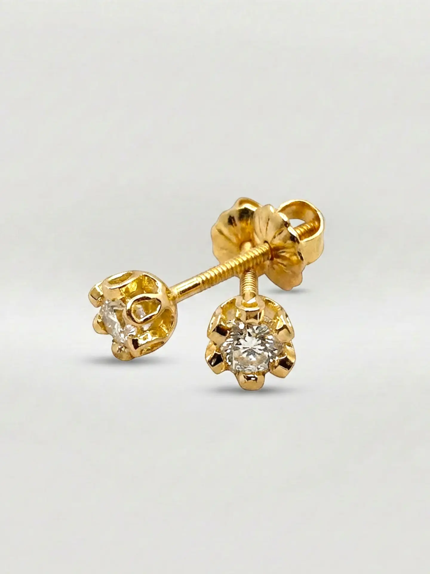 Aros Cuello de Gala con Circón Mediano Oro 18k 2