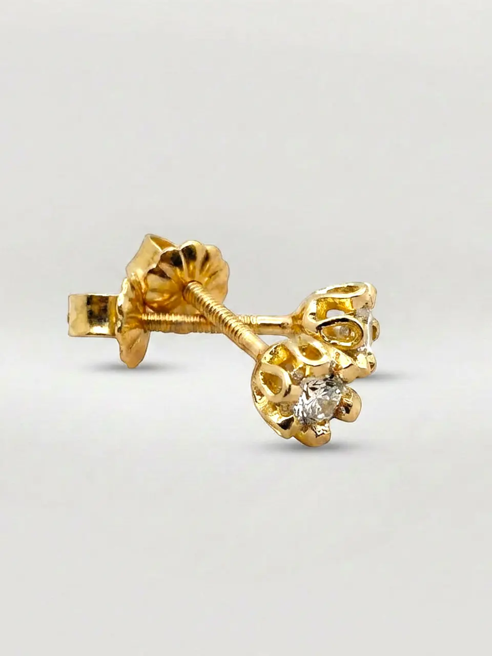 Aros Cuello de Gala con Circón Mediano Oro 18k 3