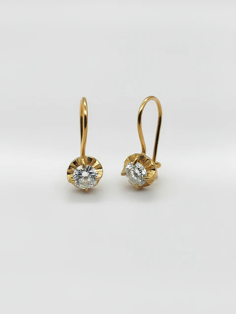 Aros Chatón Fulgor de Circón Oro 18k