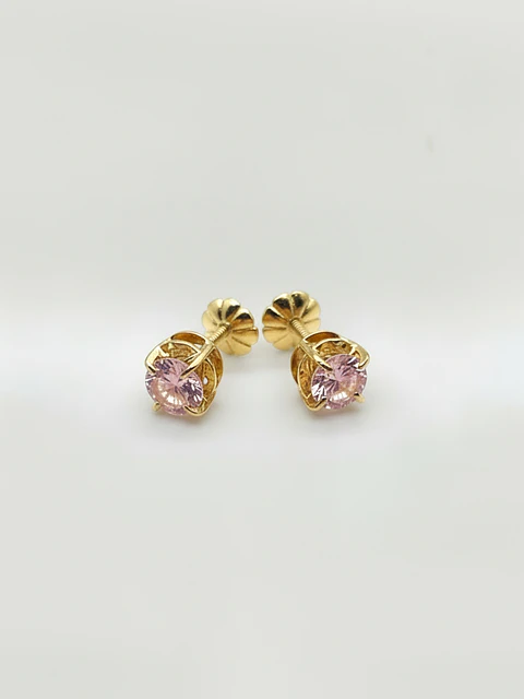 Aros Chatón Rosa de Francia Mística Mediano Oro 18k