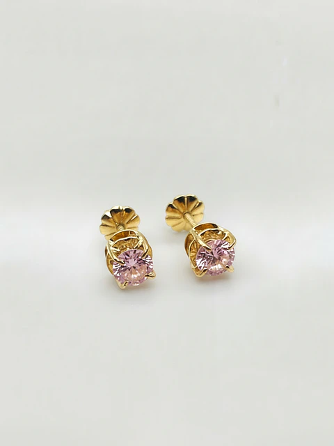 Aros Chatón Rosa de Francia Mística Mediano Oro 18k