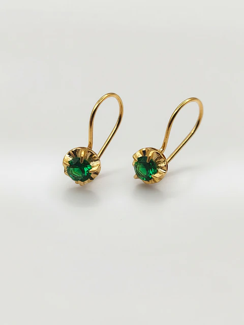 Aros Chatón Jardín de Esmeralda Oro 18k