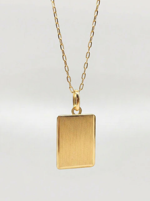 Cadena Identidad con Placa Oro 18k