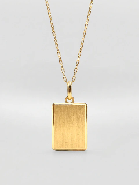 Cadena Identidad con Placa Oro Oro 18k