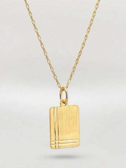 Cadena Identidad con Placa Oro 18k