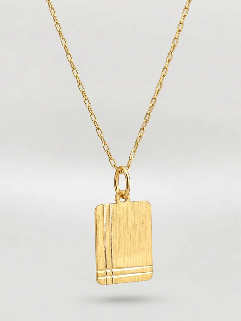 Cadena Identidad con Placa Oro 18k 2