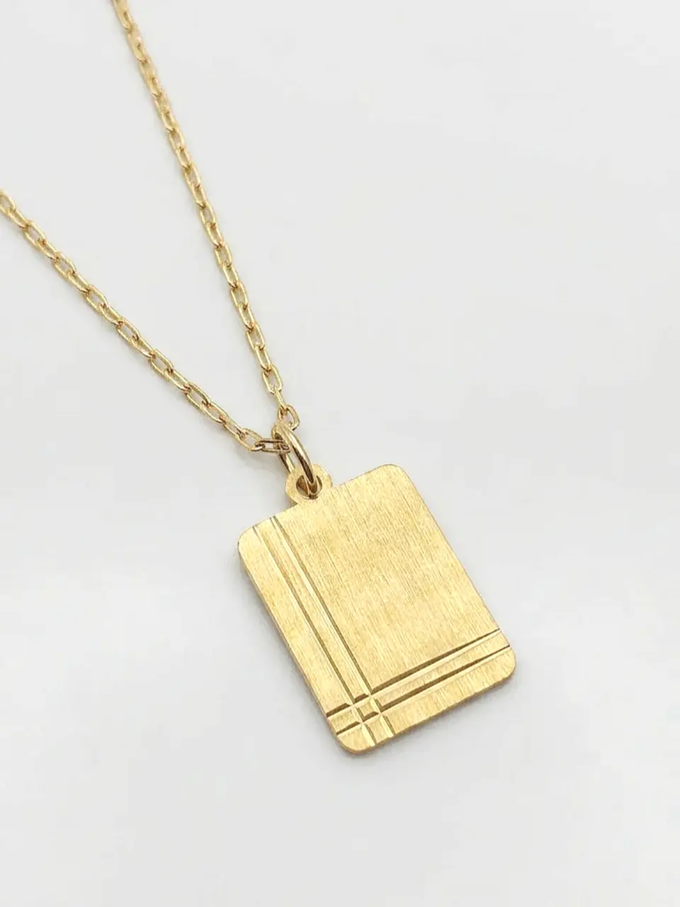 Cadena Identidad con Placa Oro 18k 1