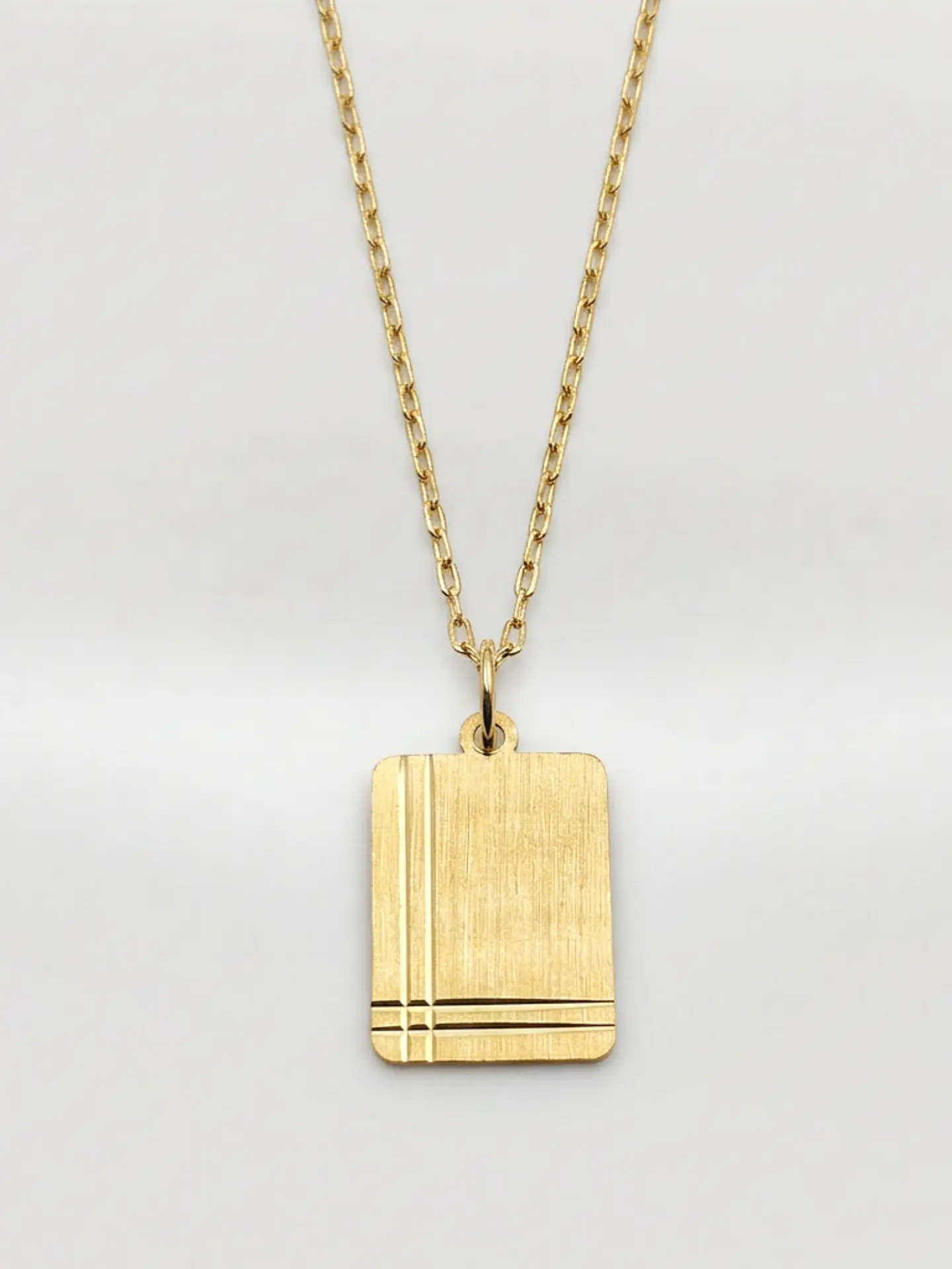 Cadena Identidad con Placa Oro 18k 3