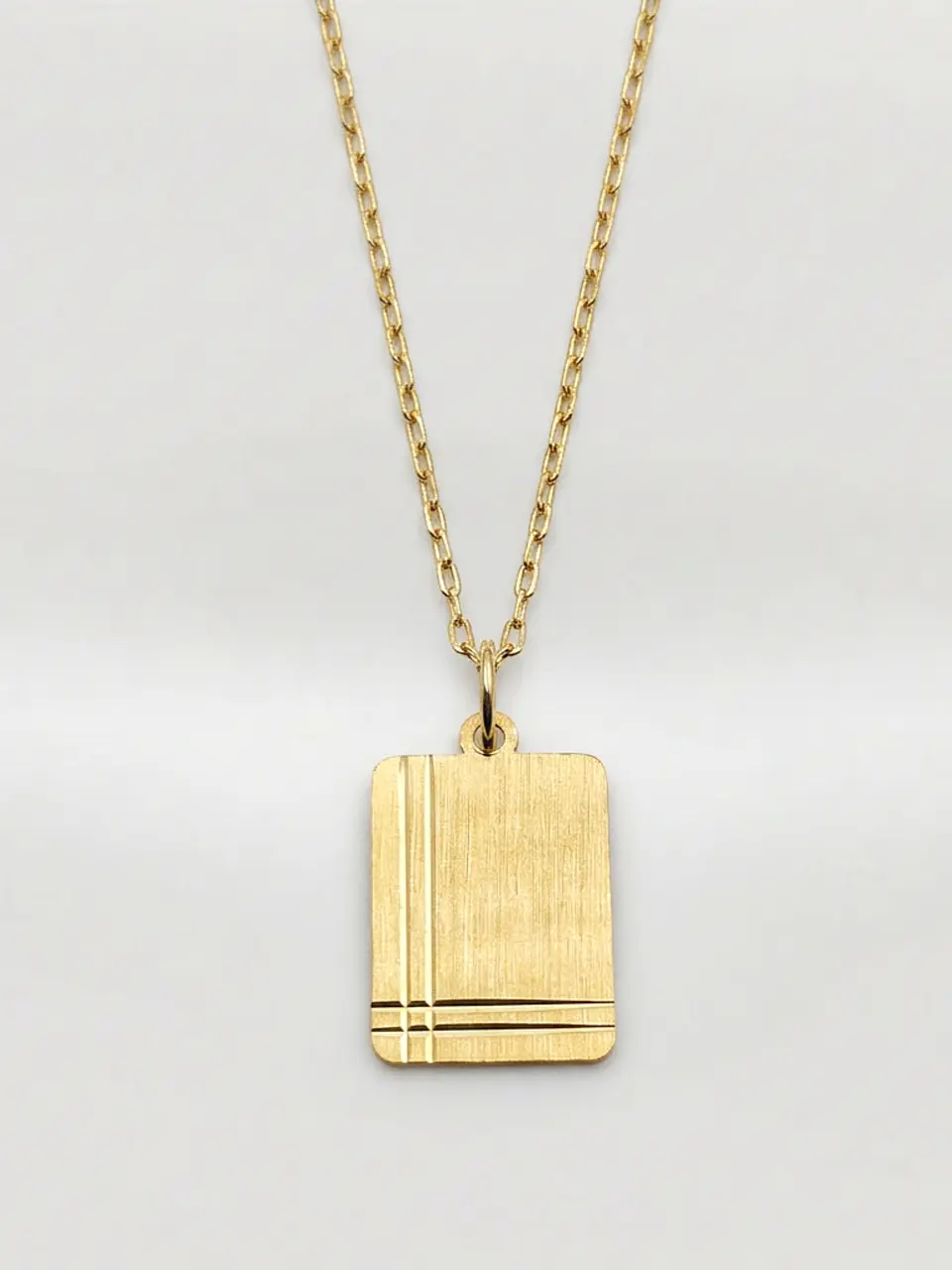 Cadena Identidad con Placa Oro 18k 3