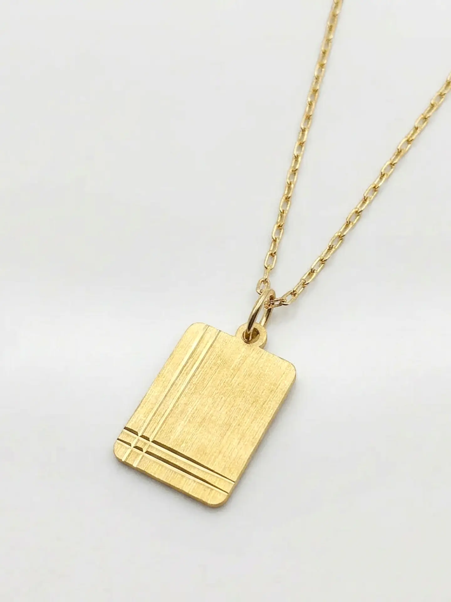 Cadena Identidad con Placa Oro 18k 4