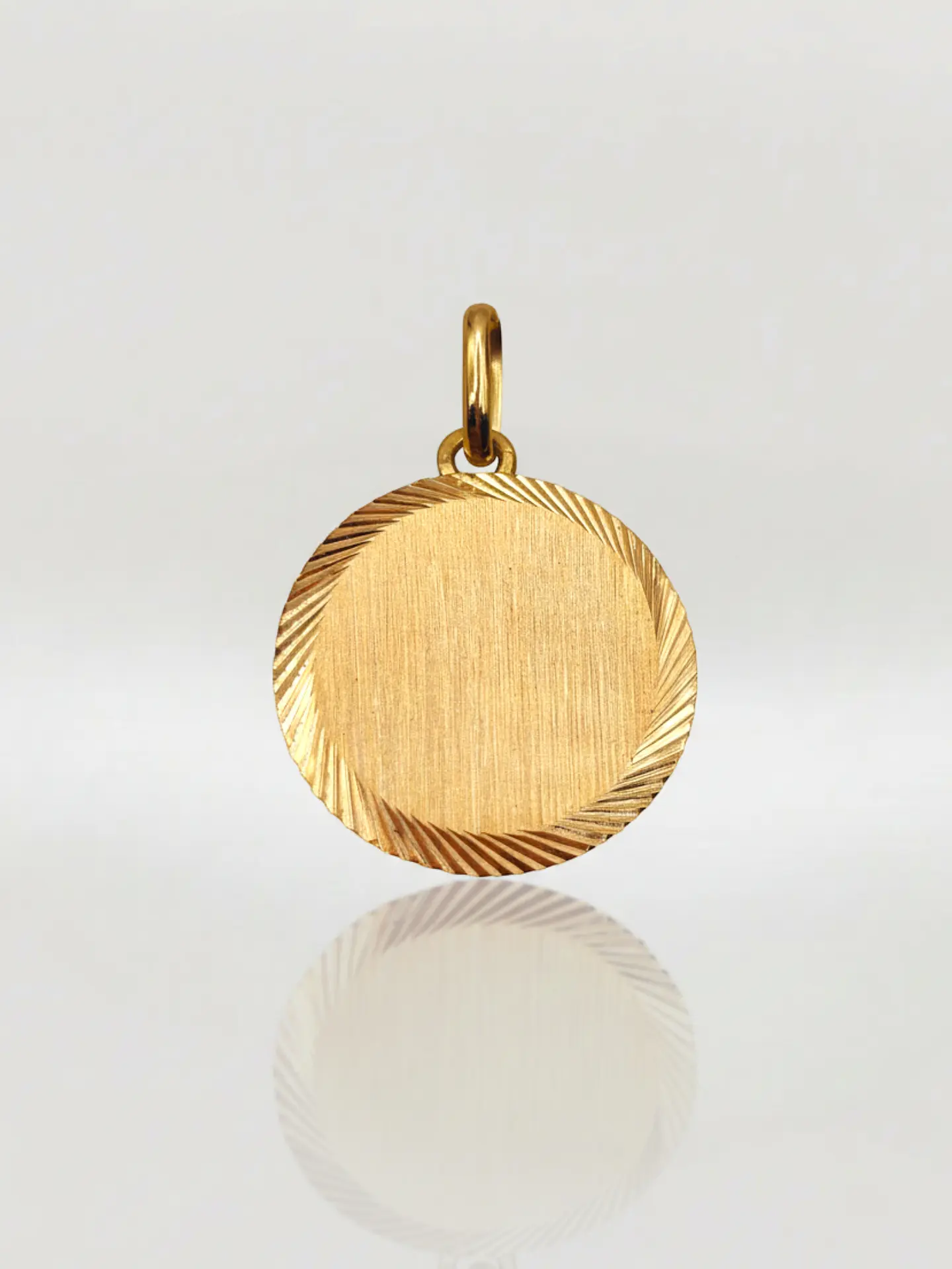 Colgante Disco Satín Distinción Oro 18k 1