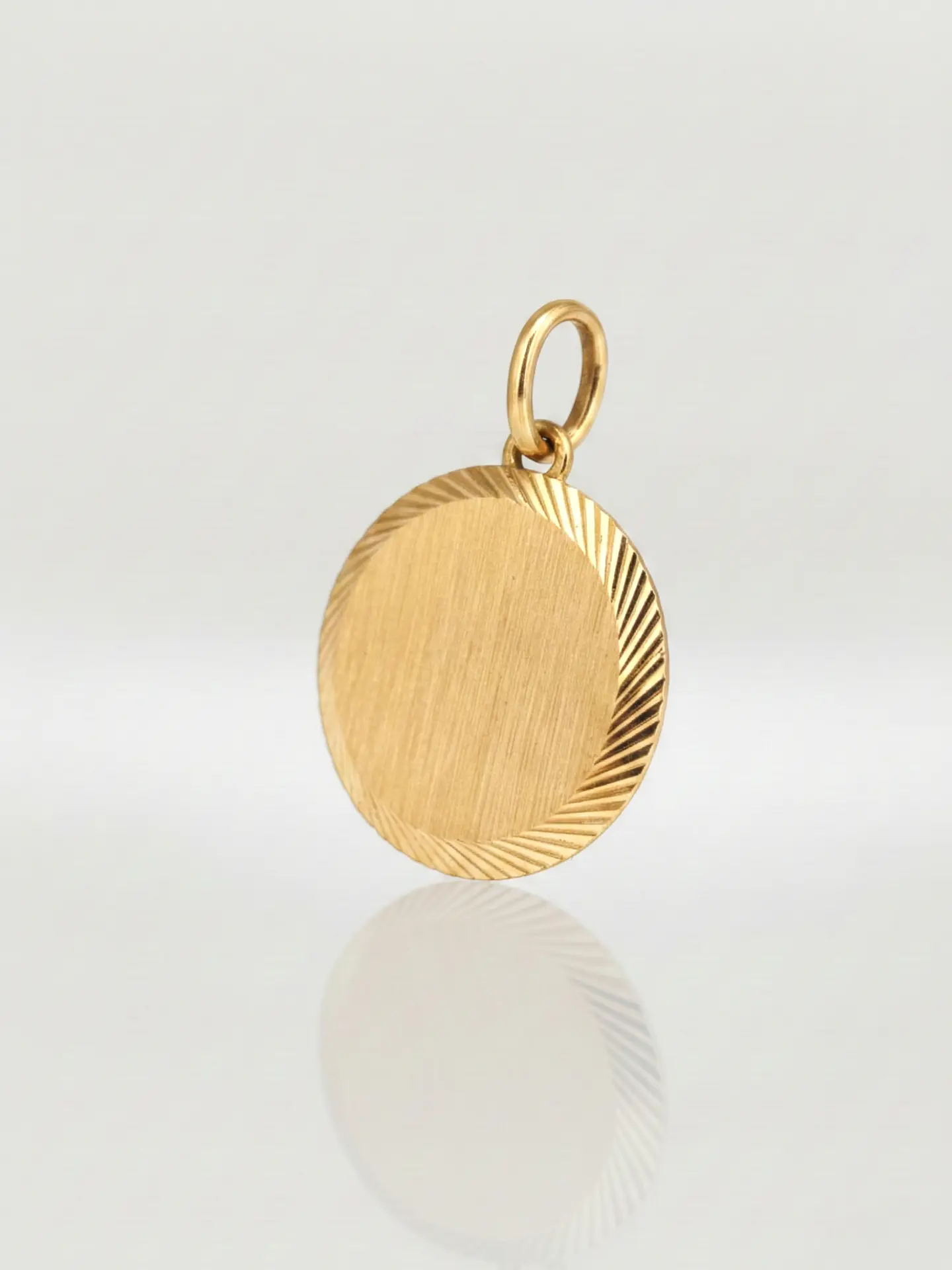 Colgante Disco Satín Distinción Oro 18k 3