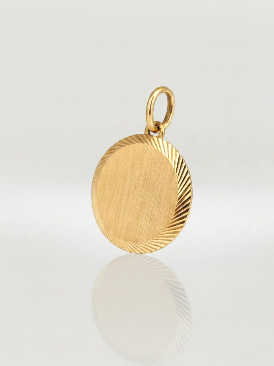 Colgante Disco Satín Distinción Oro 18k 3