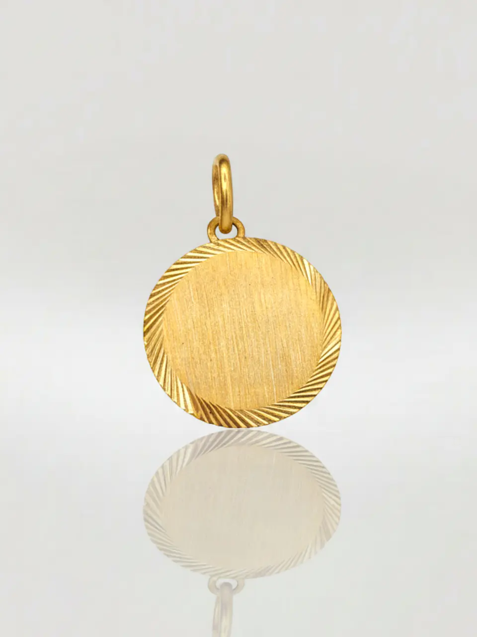 Colgante Disco Satín Distinción Oro 18k 4