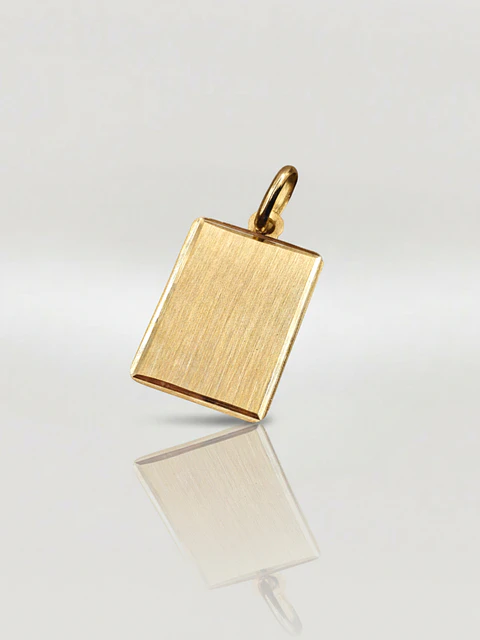 Colgante Placa Satín de Diseño Oro 18k