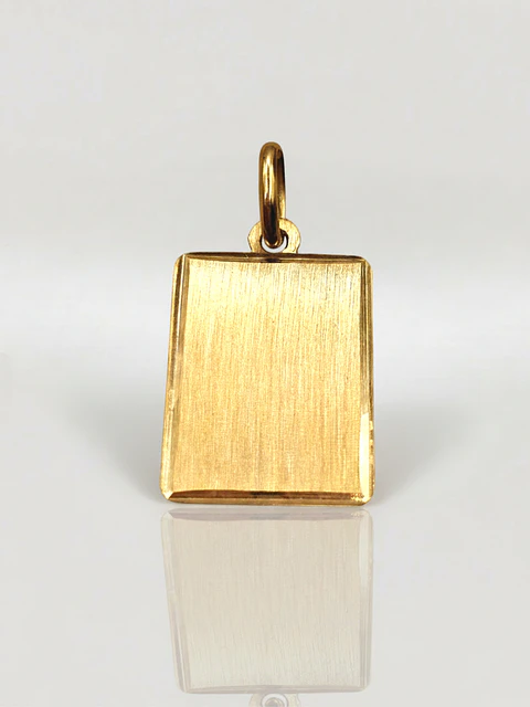 Colgante Placa Satín de Diseño Oro 18k