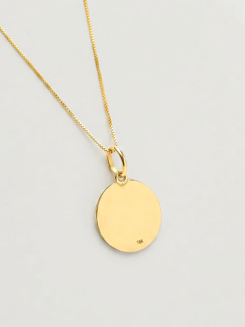 Cadena Veneciana Disco Espejo Oro 18k