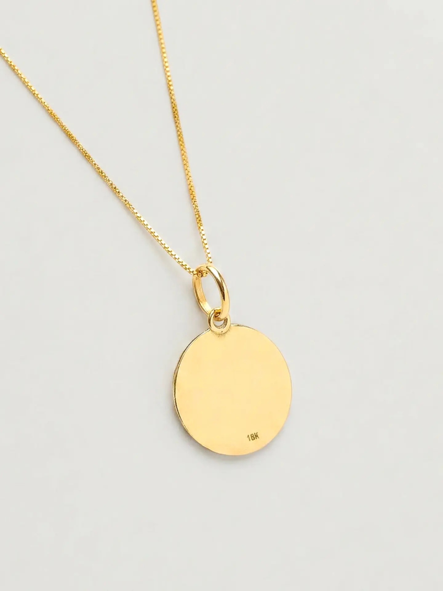 Cadena Veneciana Disco Espejo Oro 18k 1