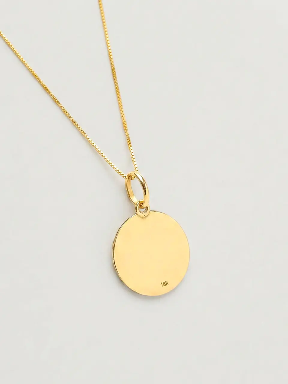 Cadena Veneciana Disco Espejo Oro 18k 1