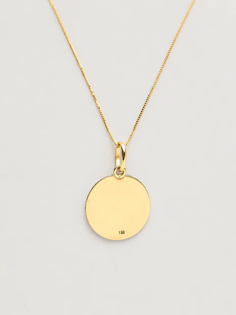 Cadena Veneciana Disco Espejo Oro 18k