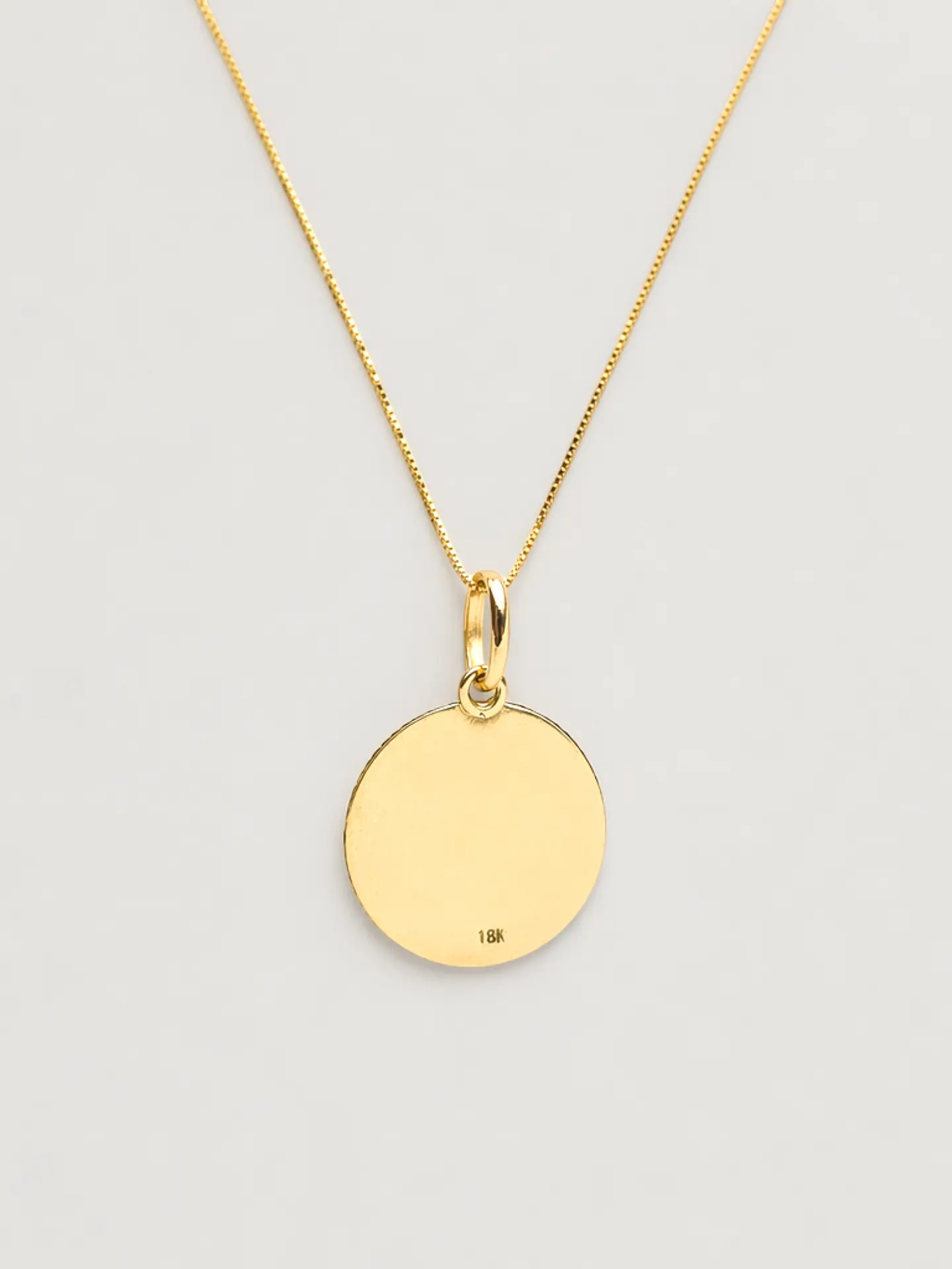 Cadena Veneciana Disco Espejo Oro 18k 2