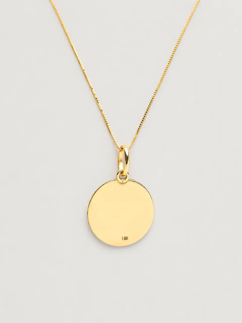 Cadena Veneciana Disco Espejo Oro 18k 2