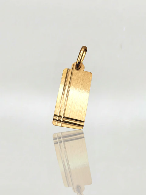 Colgante Placa Vanguardia Rectangular Oro 18k