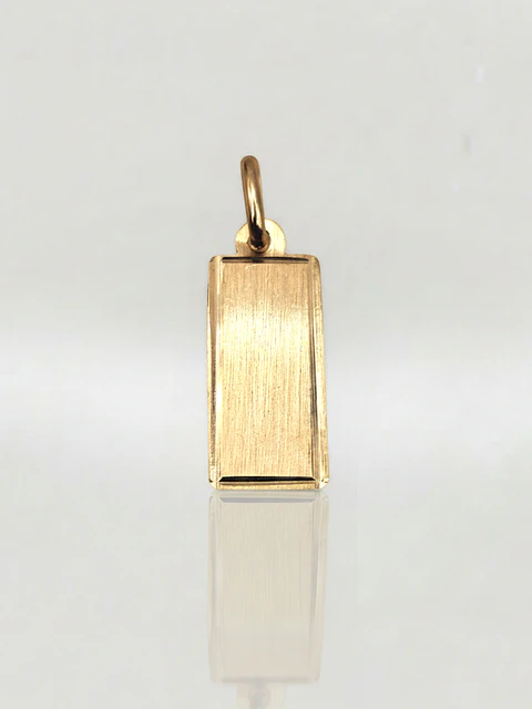 Colgante Placa Vanguardia Bordes Oro 18k