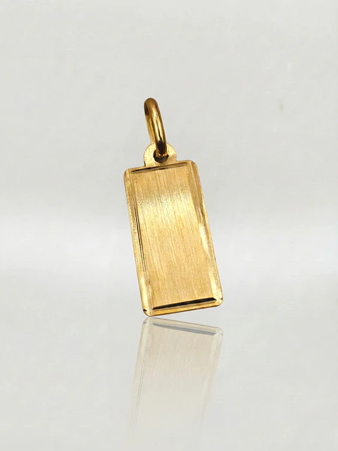Colgante Placa Vanguardia Bordes Oro 18k