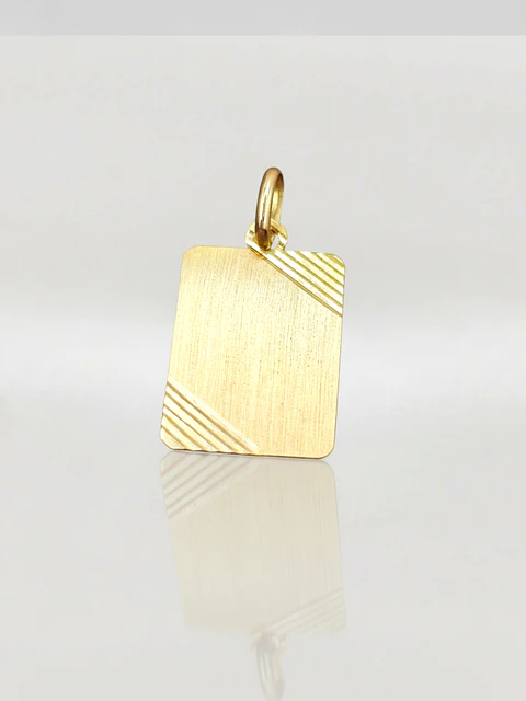 Colgante Placa Identidad Esencia Oro 18k