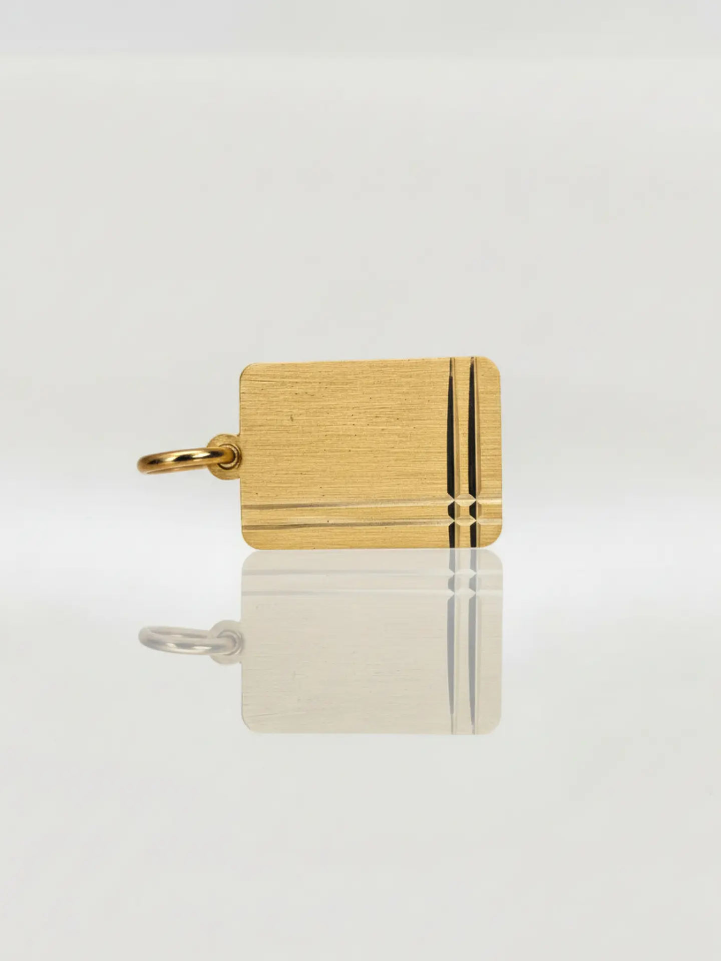 Colgante Placa Satín Identidad Oro 18k 4