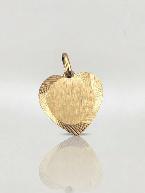 Colgante Corazón Satín de Diseño Oro 18k