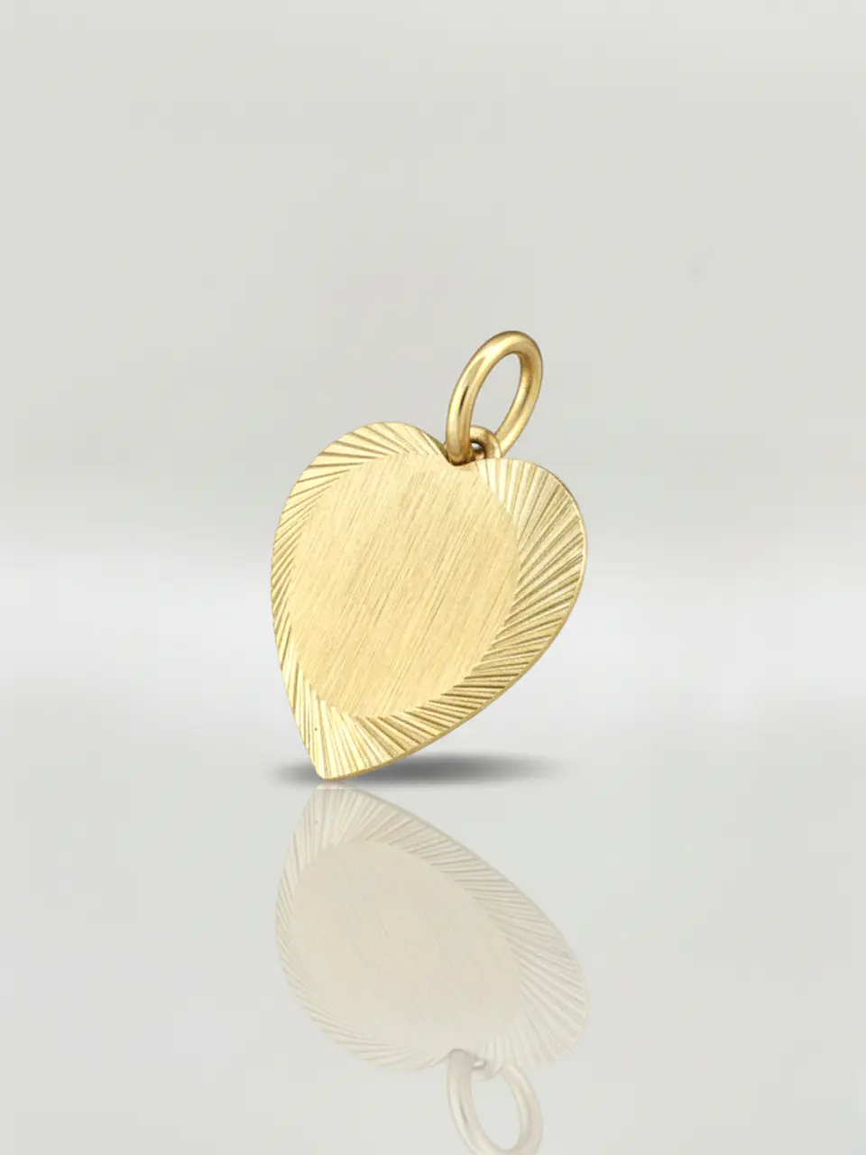 Colgante Corazón Satín de Diseño Oro 18k 3
